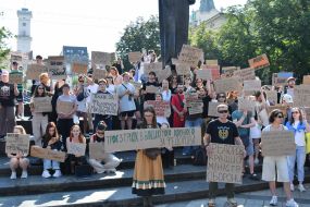 A rally in support of Mikhail Fedorov in Lviv