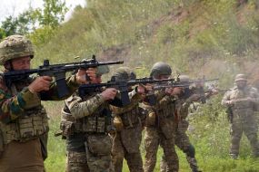 Fire training of infantrymen of the 13th operational brigade battalion of the Charter National Military University