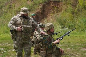 Fire training of infantrymen of the 13th operational brigade battalion of the Charter National Military University