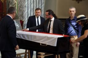 Церемония прощания с польским волонтером Мареком Русеком-Вольским