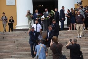 Церемония прощания с польским волонтером Мареком Русеком-Вольским