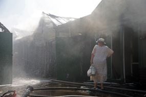 The book market near the Pochaina metro station was destroyed in a Russian missile attack.