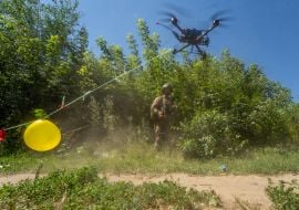 Fighters of the 13th brigade of the National Guard conducted training in shooting at moving targets
