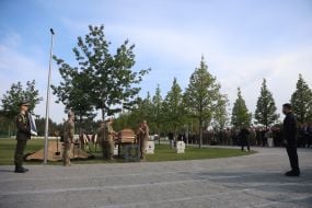 Церемонія перепоховання першого голови Організації українських націоналістів (ОУН) Євгена Коновальця