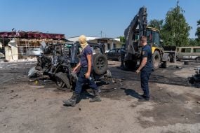 The consequences of the rocket attack on the village of Pechenigy