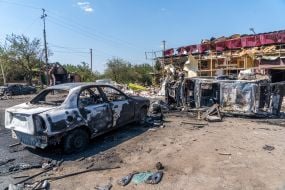 The consequences of the rocket attack on the village of Pechenigy