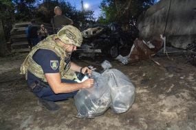 Наслідки влучання реактивного дрона по Основ'янському району Харкова