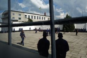 Prisoners of war in one of the special camps for holding Russian prisoners of war