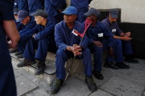 Prisoners of war in one of the special camps for holding Russian prisoners of war