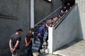 Prisoners of war in one of the special camps for holding Russian prisoners of war