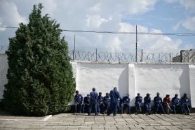 Prisoners of war in one of the special camps for holding Russian prisoners of war