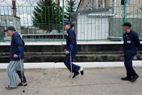 Prisoners of war in one of the special camps for holding Russian prisoners of war