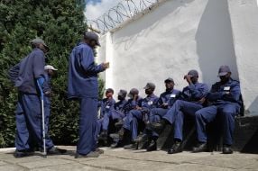 Prisoners of war in one of the special camps for holding Russian prisoners of war