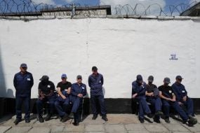 Prisoners of war in one of the special camps for holding Russian prisoners of war
