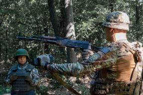 Civilians are being trained for national resistance at a training camp near Kharkiv