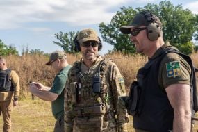 Civilians are being trained for national resistance at a training camp near Kharkiv