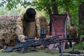 Civilians are being trained for national resistance at a training camp near Kharkiv