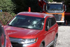 The consequences of a Russian drone hitting a residential building in the Darnytskyi district of Kyiv
