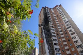 The consequences of a Russian drone hitting a residential building in the Darnytskyi district of Kyiv