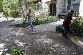 The consequences of a Russian drone hitting a residential building in the Darnytskyi district of Kyiv