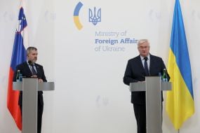 Andrii Sybiha and Tone Kajzer