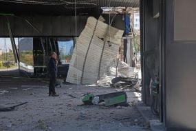 A Russian drone struck a UPG gas station on Kharkivske Highway in Kyiv
