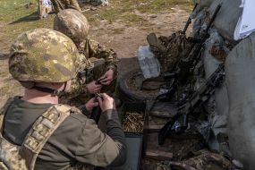 A fighter from the 13th "Khartia" Brigade of the National Guard of Ukraine.