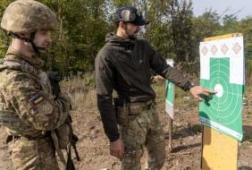 Training of fighters from the 13th National Guard Brigade "Khartia" at a training ground in the Kharkiv region.