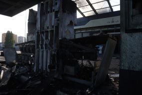A Russian drone struck an OKKO gas station in the Obolon district