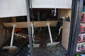 Российский беспилотник попал в АЗС ОККО в Оболонском районе