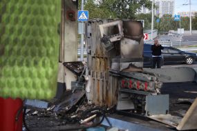 Российский беспилотник попал в АЗС ОККО в Оболонском районе