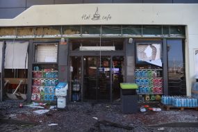 Российский беспилотник попал в АЗС ОККО в Оболонском районе