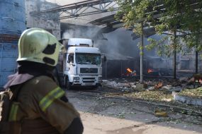 Aftermath of another massive Russian drone attack on Kyiv