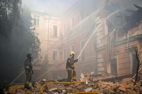 Российский дрон попал в здание Национальной академии наук Украины в Киеве