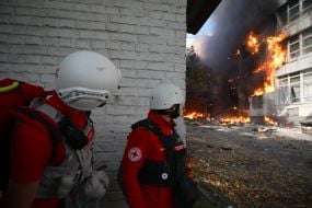Росіяни безпілотником влучили в будівлю медзакладу "Добробут" у центрі Києва