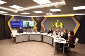 Participants in a public expert discussion at the UNIAN press center