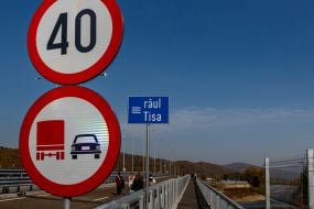 View of the bridge over the Tisza River