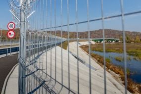 View of the bridge over the Tisza River