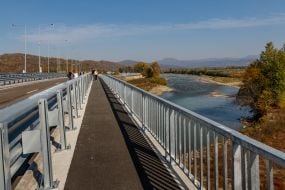 View of the bridge over the Tisza River