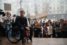 Protest demanding the resignation of Kyiv Mayor Vitali Klitschko