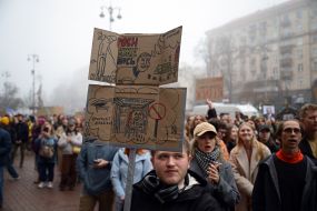 Protest demanding the resignation of Kyiv Mayor Vitali Klitschko