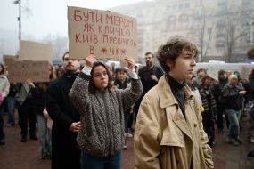 Protest demanding the resignation of Kyiv Mayor Vitali Klitschko
