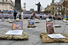 Акція на підтримку українських військовополонених та військовослужбовців, які зникли безвісти, у Львові