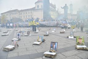 Акція на підтримку українських військовополонених та військовослужбовців, які зникли безвісти, у Львові