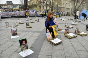 Акція на підтримку українських військовополонених та військовослужбовців, які зникли безвісти, у Львові