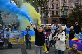 Акція на підтримку українських військовополонених та військовослужбовців, які зникли безвісти, у Львові