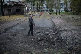 Aftermath of the shelling of Kyiv