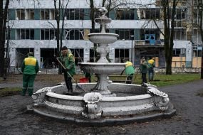 Aftermath of the shelling of Kyiv