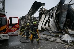 Последствия российского обстрела Киева