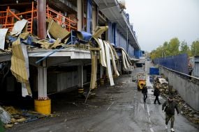 Наслідки російського обстрілу Києва